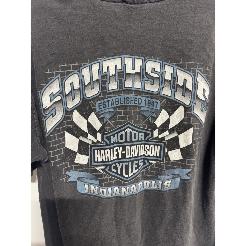 Vintage 1995 SOUTHSIDE HARLEY DAVIDSON INDIANAPOLIS T SHIRT MENS SIZE L Single s - Picture 2 of 10